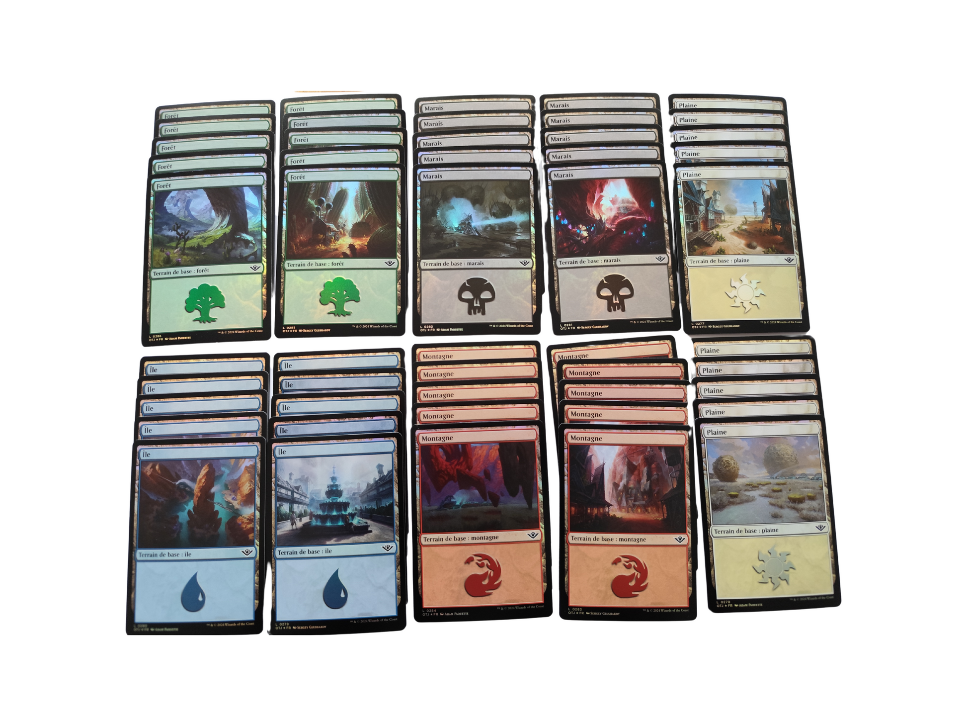 Lot de Terrains Foil de l'Extension Hors-la-loi de Croisetonnerre de Magic: The Gathering - LSLBURST Cartes & Sortilèges